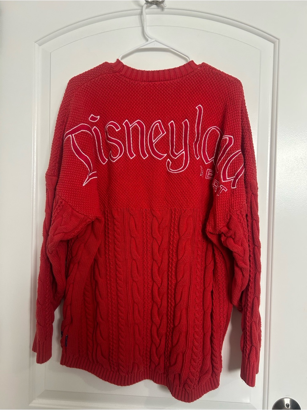 Disneyland Resort Cable Knit Sweater Spirit Jersey Size L Holiday Cozy Lounge